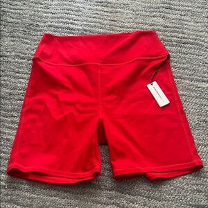 WeWoreWhat Women's High-Waist Red Athletic Biker Shorts - Size Large NWT